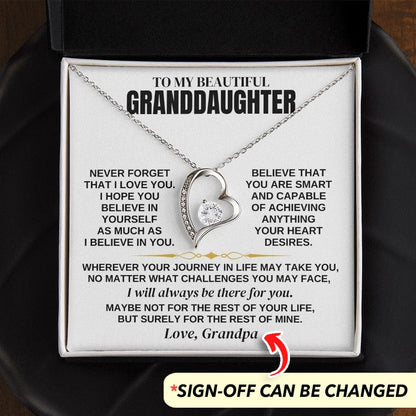 Jewelry To My Beautiful Granddaughter - Necklace Gift Set - SS347