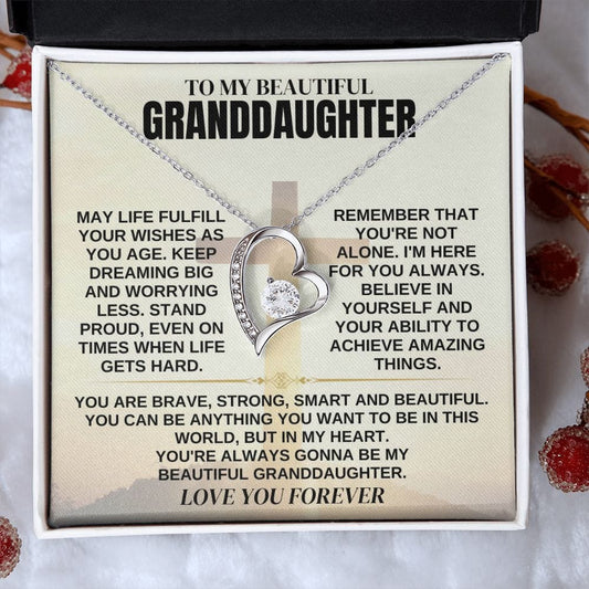 Jewelry To My Beautiful Granddaughter - Necklace Gift Set - SS357