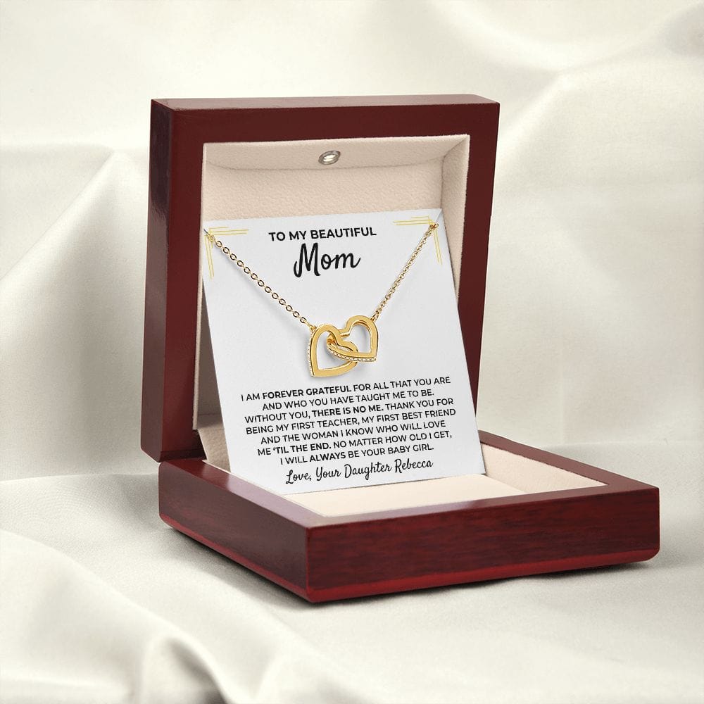 Jewelry To My Beautiful Mom - From Daughter - Interlocked Hearts Gift Set - SS396D
