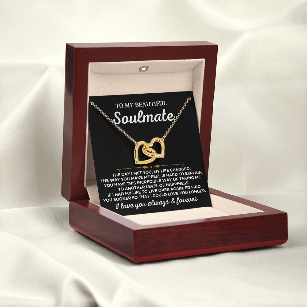 Jewelry To My Beautiful Soulmate - Interlocked Hearts Gift Set - SS444