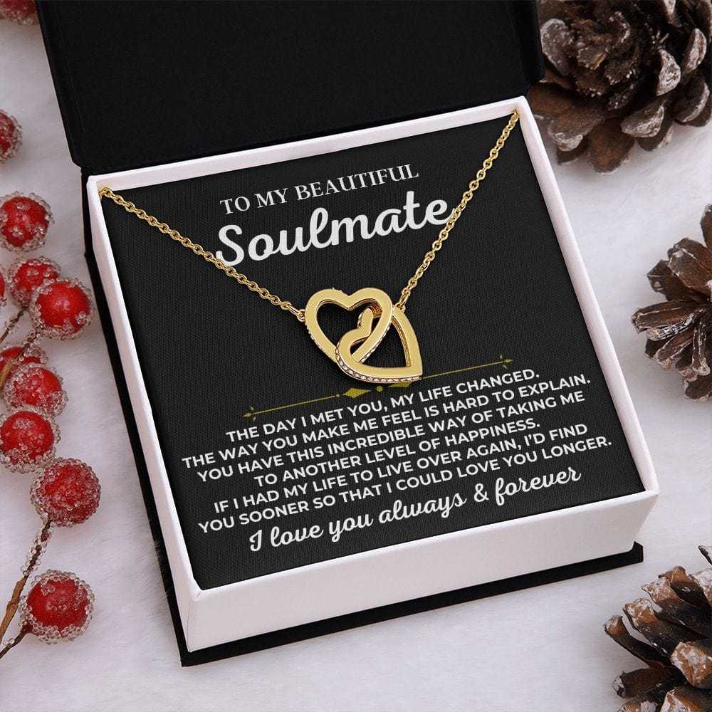 Jewelry To My Beautiful Soulmate - Interlocked Hearts Gift Set - SS444