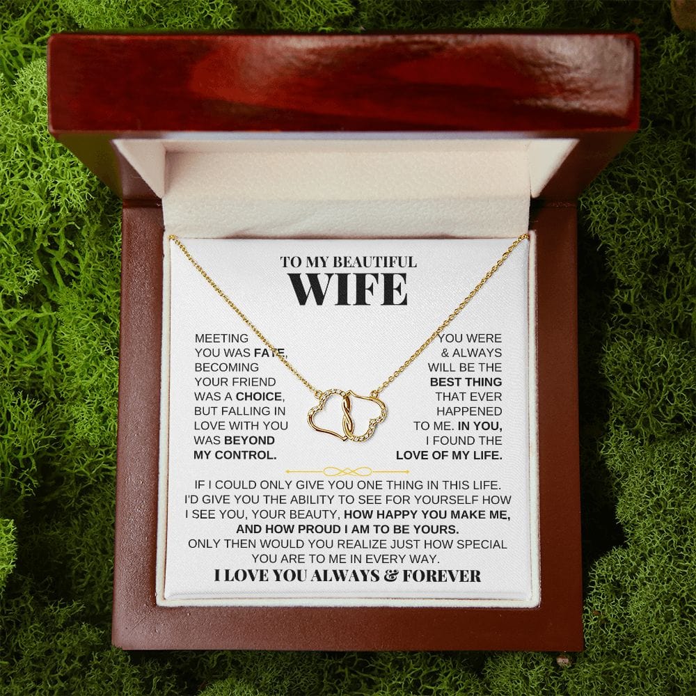 Jewelry To My Beautiful Wife - 0.07 Ct Solid 10k Gold w/ 18 Single-cut Diamonds - Gift Set - SS219