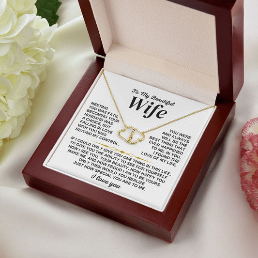 Jewelry To My Beautiful Wife - 10k Solid Gold w/ 18 Single-cut 0.07 Ct Diamonds - Gift Set - SS323