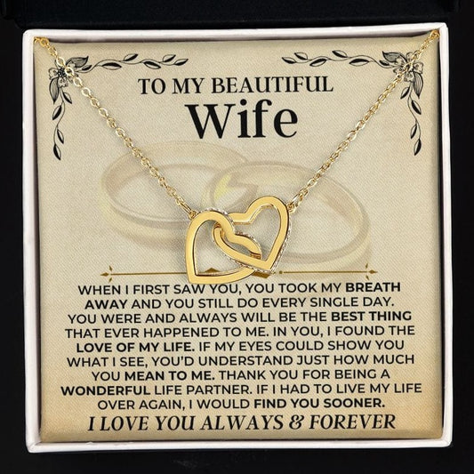 Jewelry To My Beautiful Wife - Forever Linked Hearts Gift Set - SS414