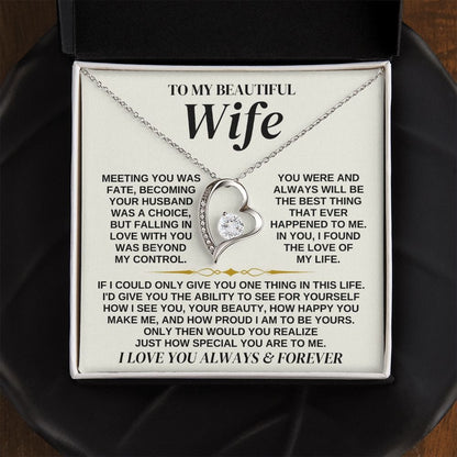Jewelry To My Beautiful Wife - Forever Love Necklace Gift Set - SS323