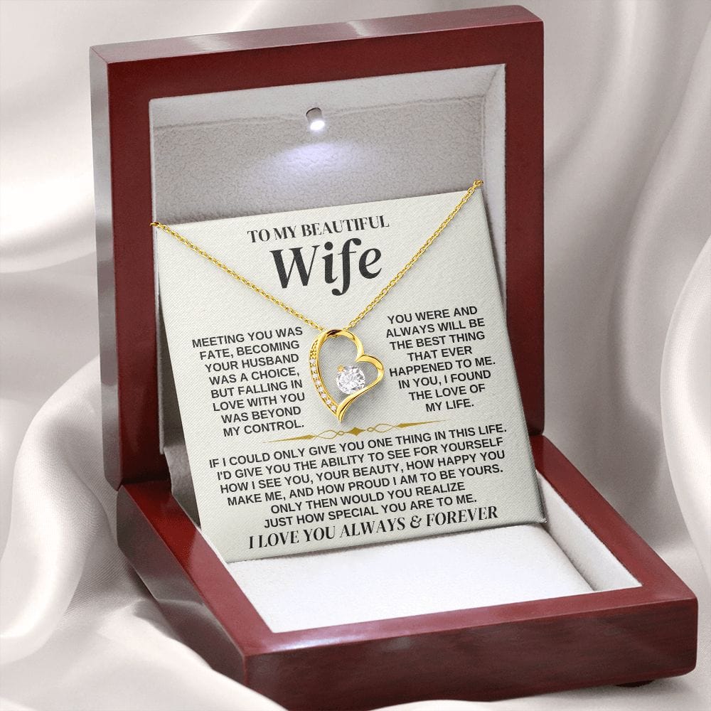 Jewelry To My Beautiful Wife - Forever Love Necklace Gift Set - SS323