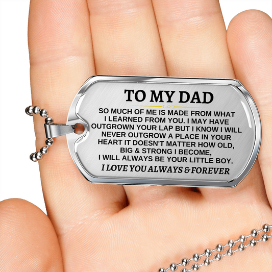 Jewelry To My Dad | Always Be Your Little Boy | Beautiful Love Tag - SS296