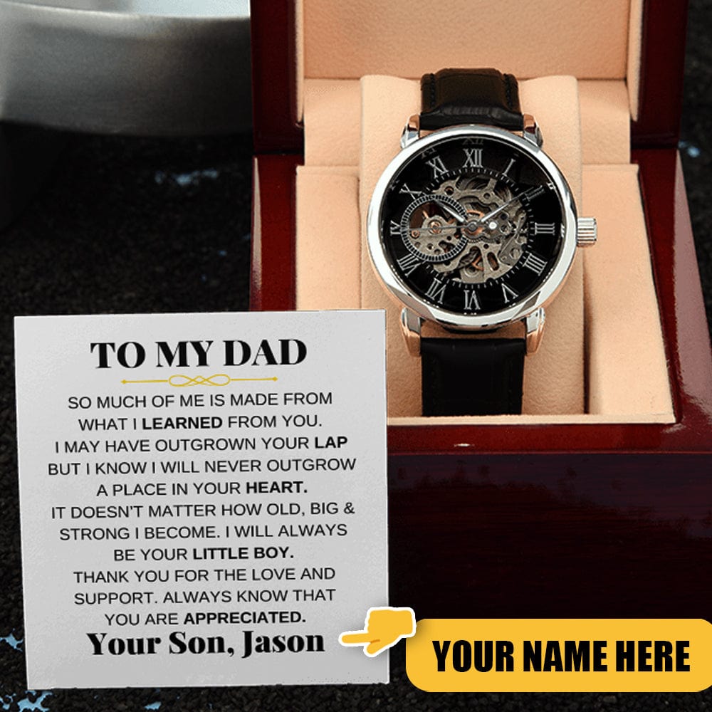 Jewelry To My Dad - Premium Automatic Openwork Watch - Gift Set - SS214