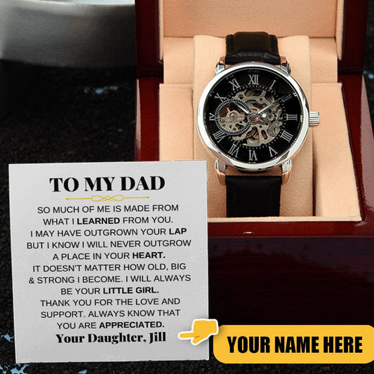 Jewelry To My Dad - Premium Automatic Openwork Watch - Gift Set - SS214D