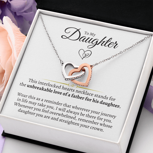 Jewelry To My Daughter - From Dad - Interlocked Hearts Gift Set - SS103