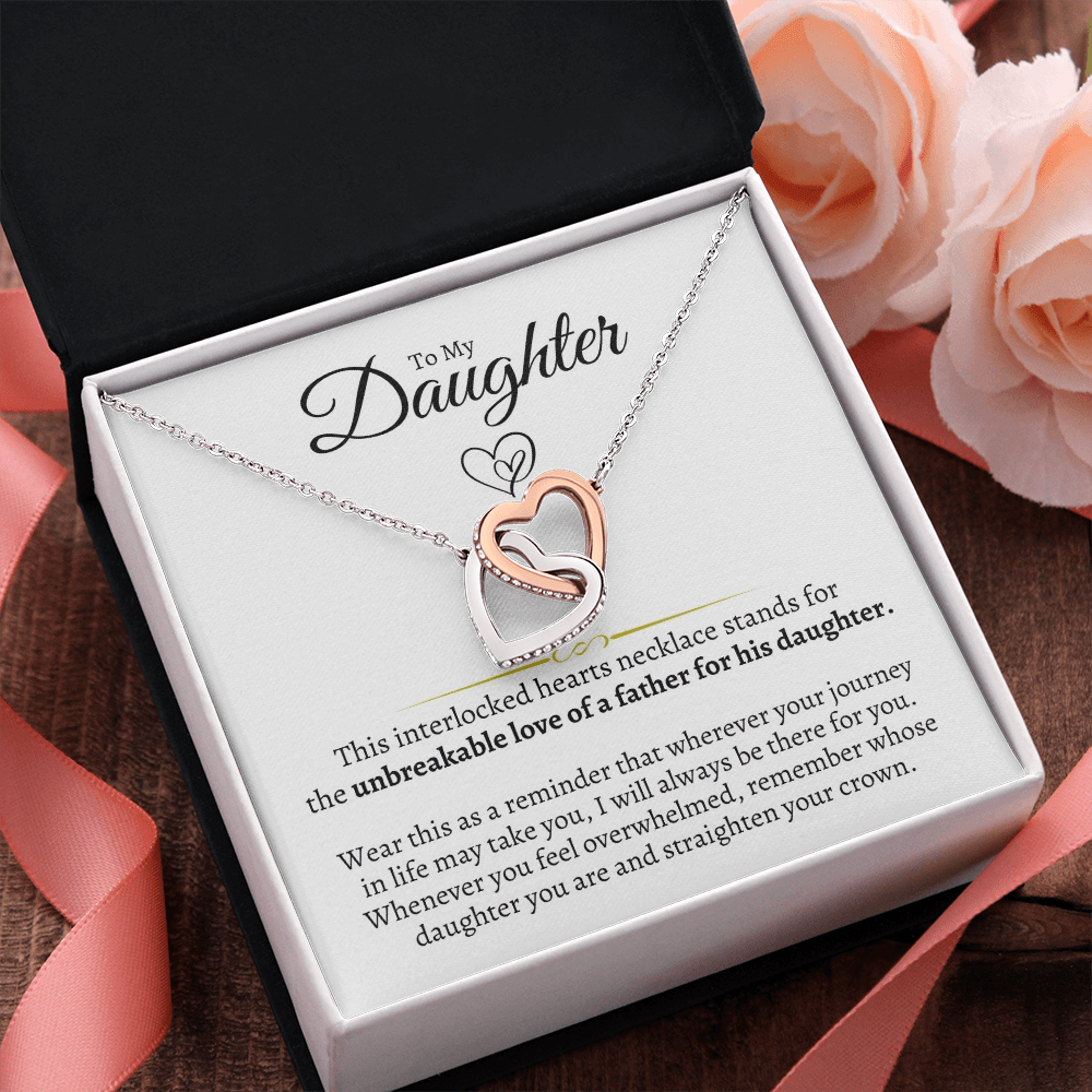 Jewelry To My Daughter - From Dad - Interlocked Hearts Gift Set - SS103