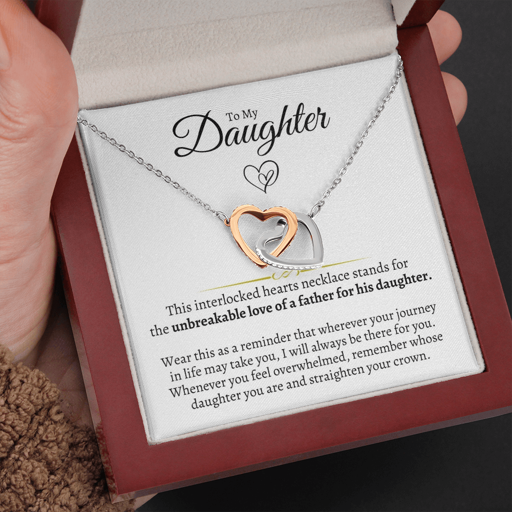 Jewelry To My Daughter - From Dad - Interlocked Hearts Gift Set - SS103