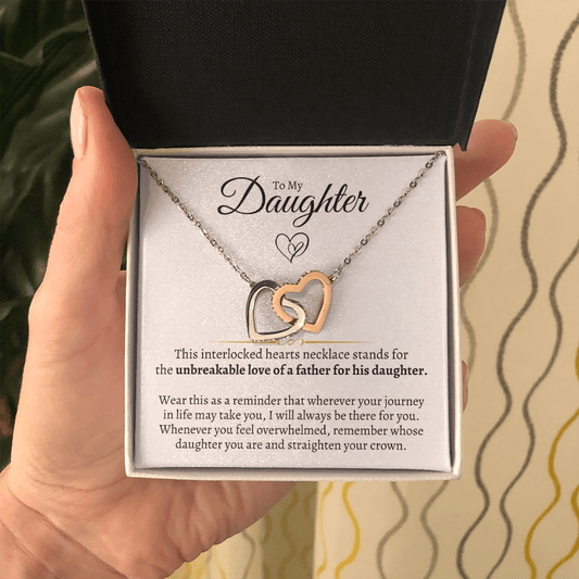 Jewelry To My Daughter - From Dad - Interlocked Hearts Gift Set - SS103