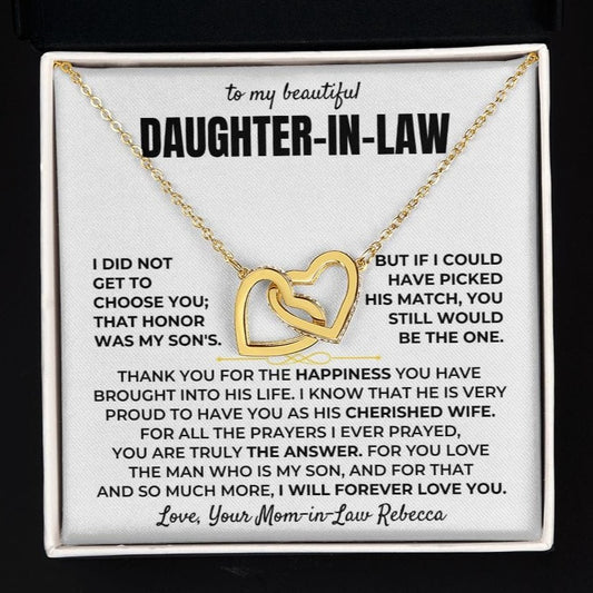 Jewelry To My Daughter-In-Law - Beautiful Linked Hearts Gift Set - SS400
