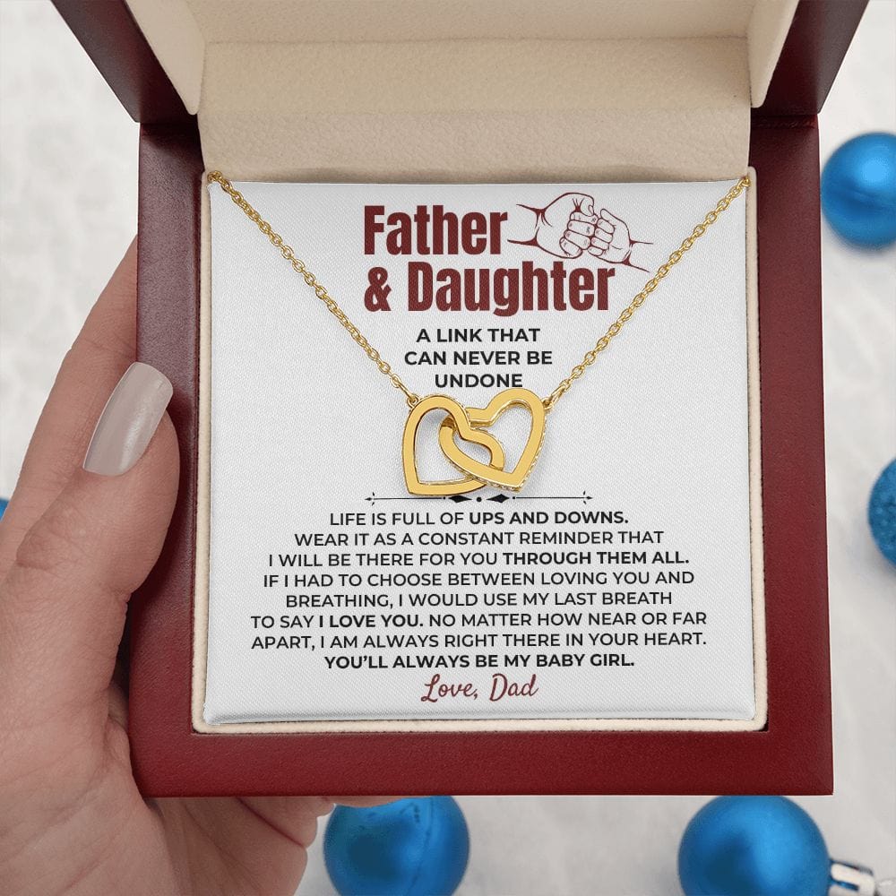 Jewelry To My Daughter - Love Dad - Beautiful Linked Hearts Gift Set - SS398D