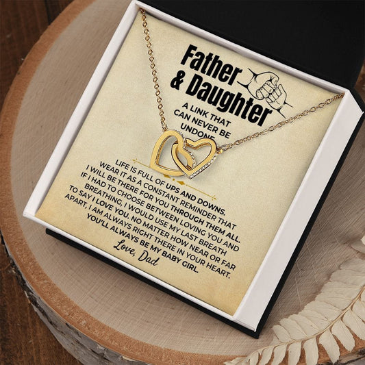 Jewelry To My Daughter - Love Dad - Interlocked Hearts Gift Set - SS398DV2