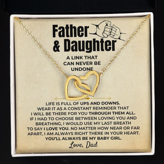 Jewelry To My Daughter - Love Dad - Interlocked Hearts Gift Set - SS398DV2