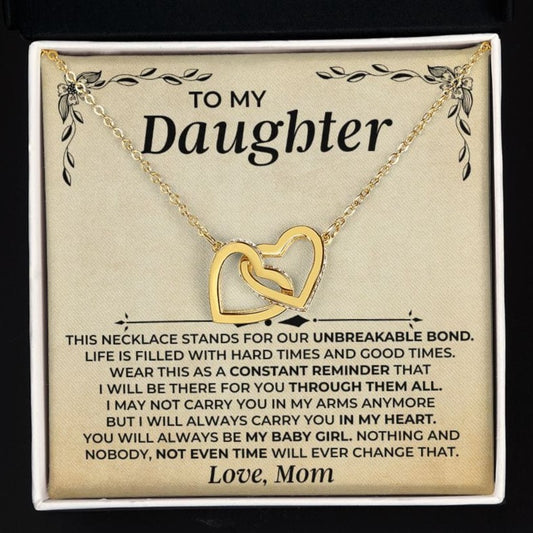 Jewelry To My Daughter - Love Mom - Interlocked Hearts Gift Set - SS409