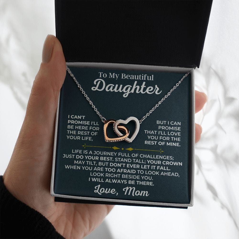 Jewelry To My Daughter - Love Mom - Interlocked Hearts Gift Set - SS426