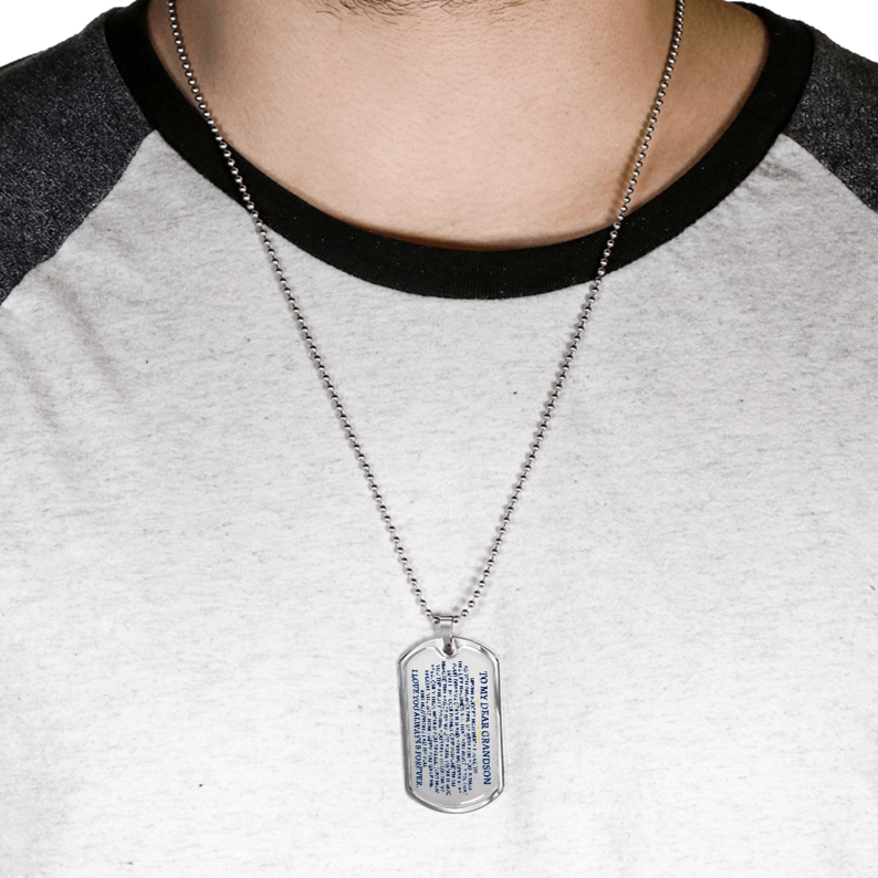 Jewelry To My Dear Grandson - Love Tag - SS287GS