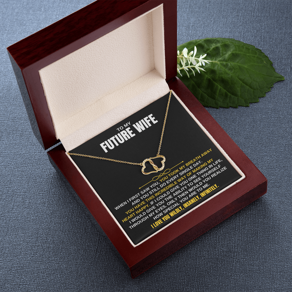 Jewelry To My Future Wife - 0.07 Ct Solid 10k Gold w/ 18 Single-cut Diamonds - Gift Set - SS130
