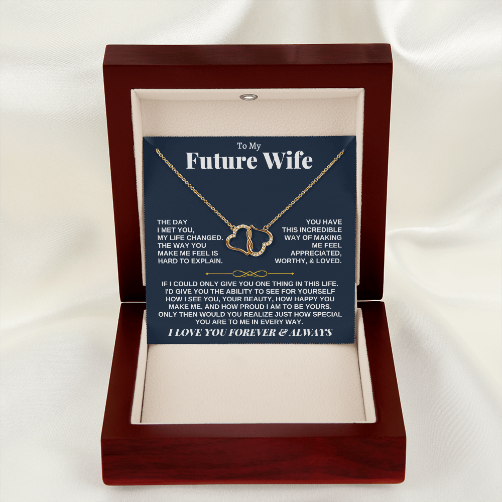 Jewelry To My Future Wife - 0.07 Ct Solid 10k Gold w/ 18 Single-cut Diamonds - Gift Set - SS162G