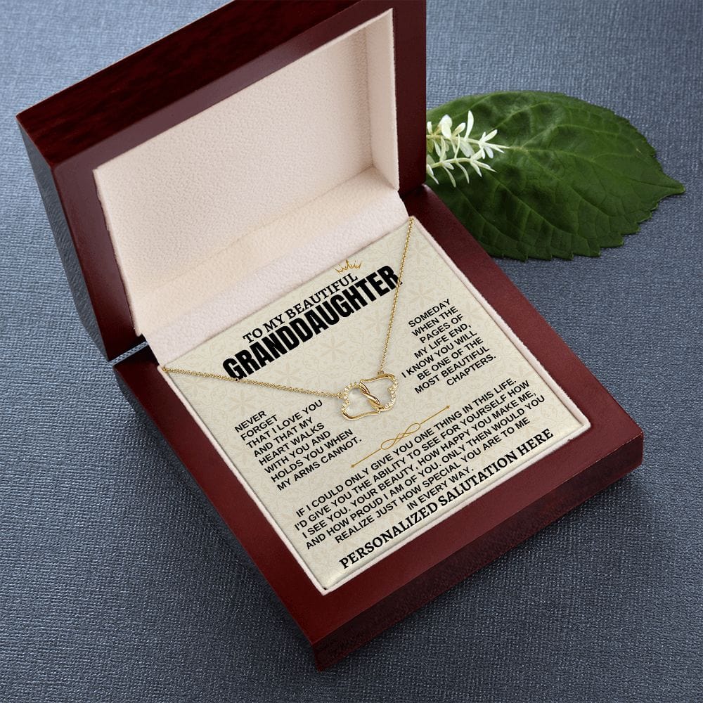 Jewelry To My Granddaughter - 0.07 Ct Solid 10k Gold w/ 18 Single-cut Diamonds - Gift Set - SS170G