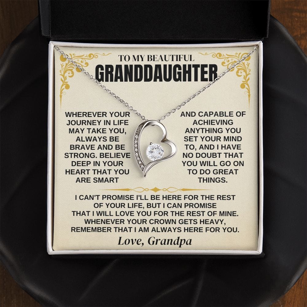 Jewelry To My Granddaughter - Beautiful Heart Necklace Gift Set - SS341