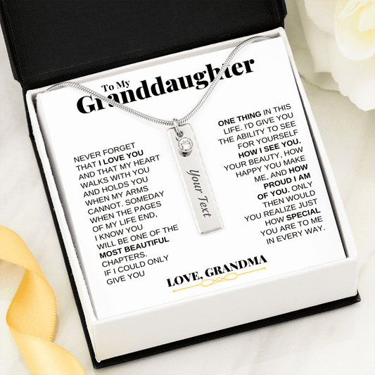 Jewelry To My Granddaughter - Personalized Birthstone Pendant Gift Set - SS170B