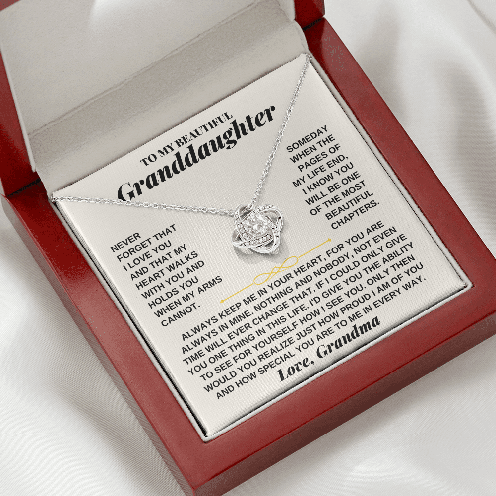 Jewelry To My Granddaughter - Personalized Love Knot Gift Set - SS253