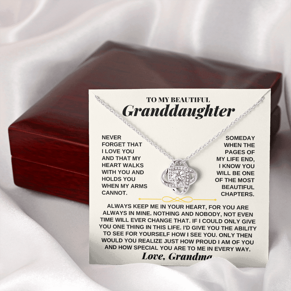 Jewelry To My Granddaughter - Personalized Love Knot Gift Set - SS253