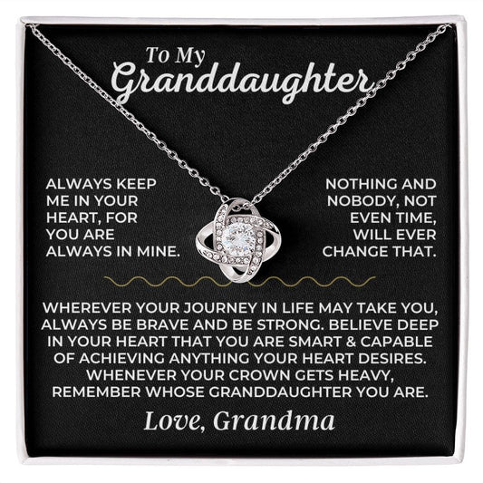Jewelry To My Granddaughter - Personalized Love Knot Gift Set - SS462