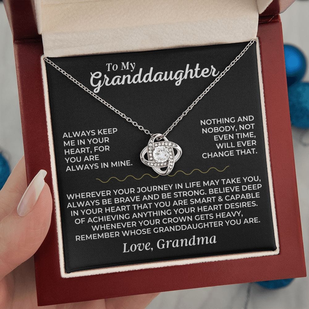 Jewelry To My Granddaughter - Personalized Love Knot Gift Set - SS462