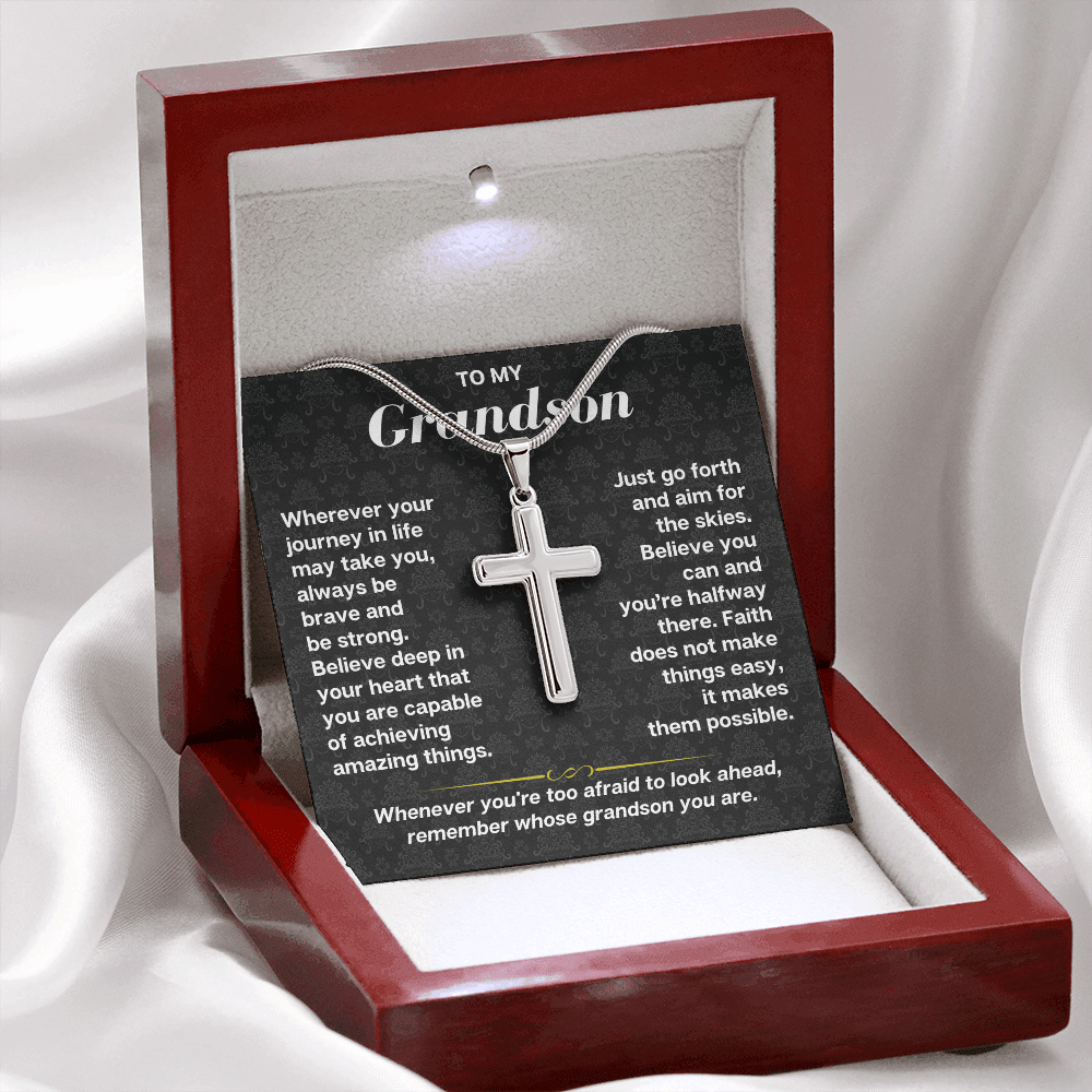 Jewelry To My Grandson - Artisan-Crafted Cross - Gift Set - SS178S