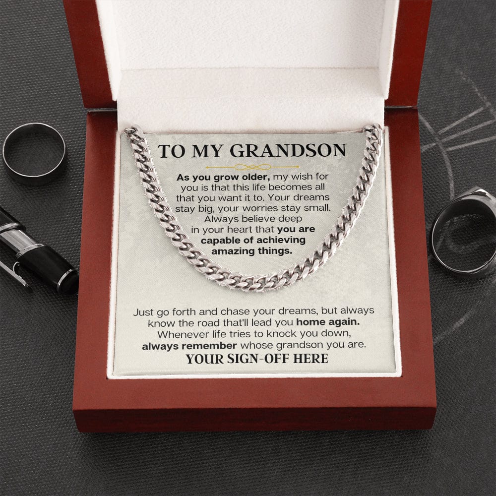 Jewelry To My Grandson - Big Dreams - Personalized Gift Set - SS192