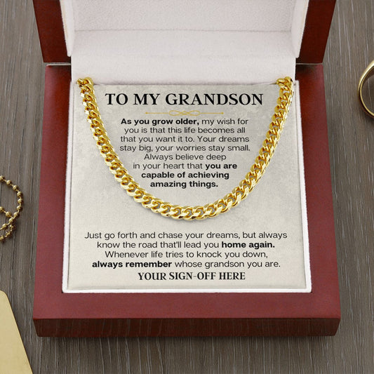 Jewelry To My Grandson - Big Dreams - Personalized Gift Set - SS192