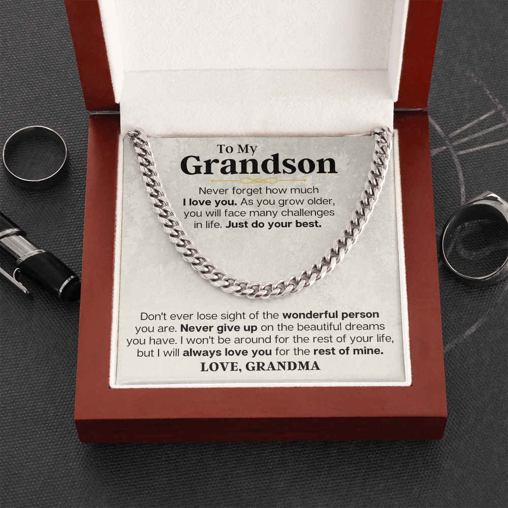 Jewelry To My Grandson - Big Dreams - Personalized Gift Set - SS223