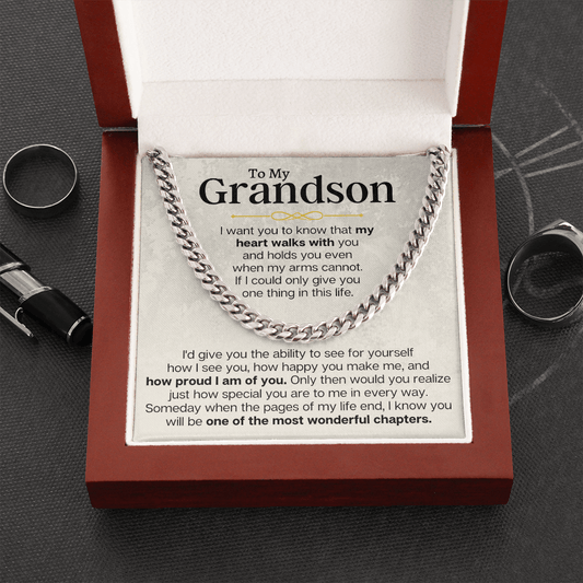 Jewelry To My Grandson - Cuban Link Chain Gift Set - SS161