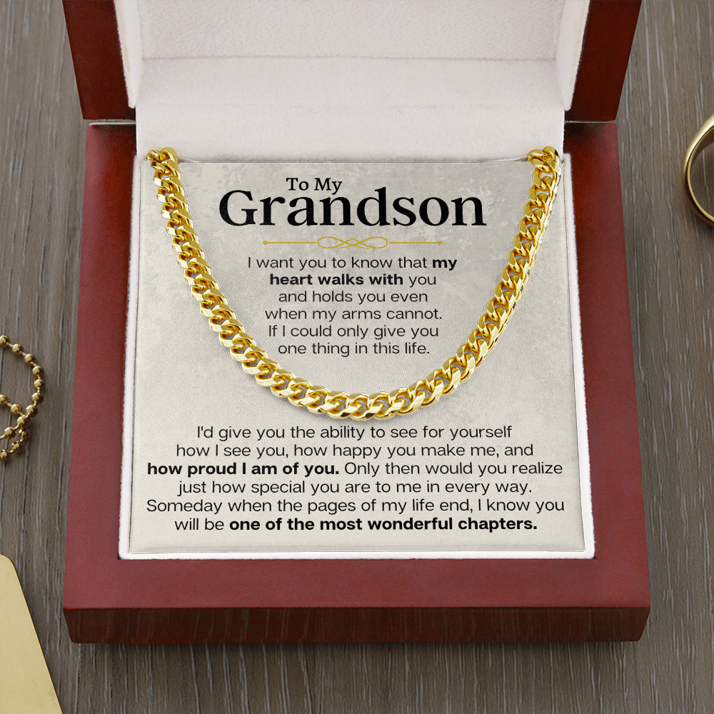 Jewelry To My Grandson - Cuban Link Chain Gift Set - SS161