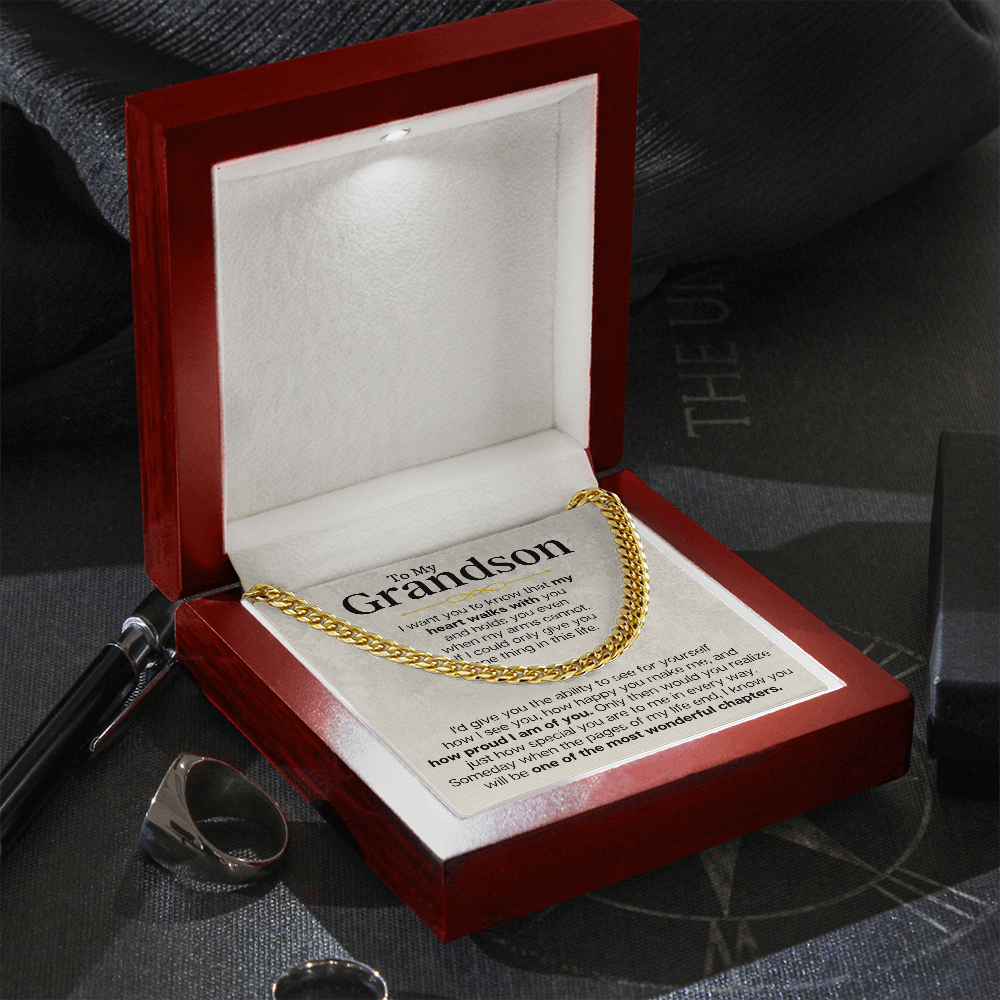 Jewelry To My Grandson - Cuban Link Chain Gift Set - SS161