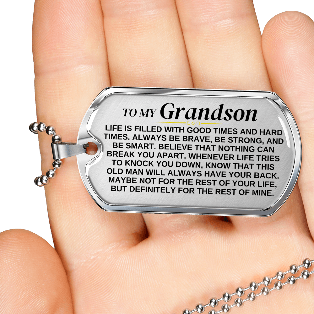 Jewelry To My Grandson - From Grandfather - Love Tag - SS375