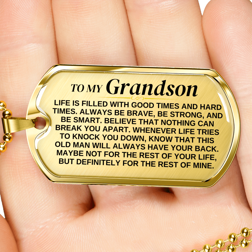 Jewelry To My Grandson - From Grandfather - Love Tag - SS375