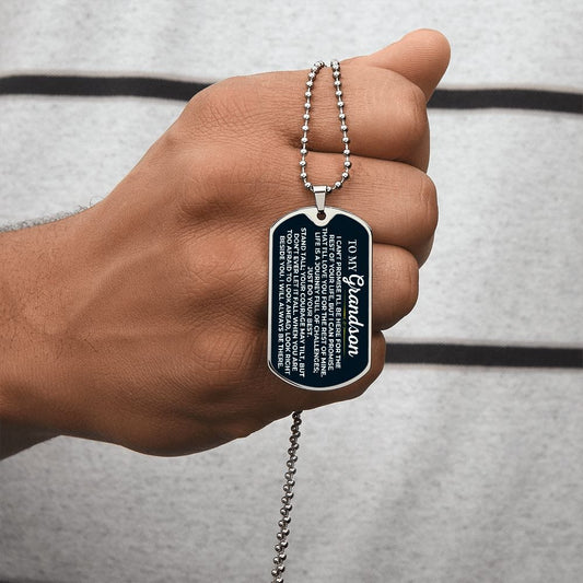 Jewelry To My Grandson - Love Tag - SS426GS-DT
