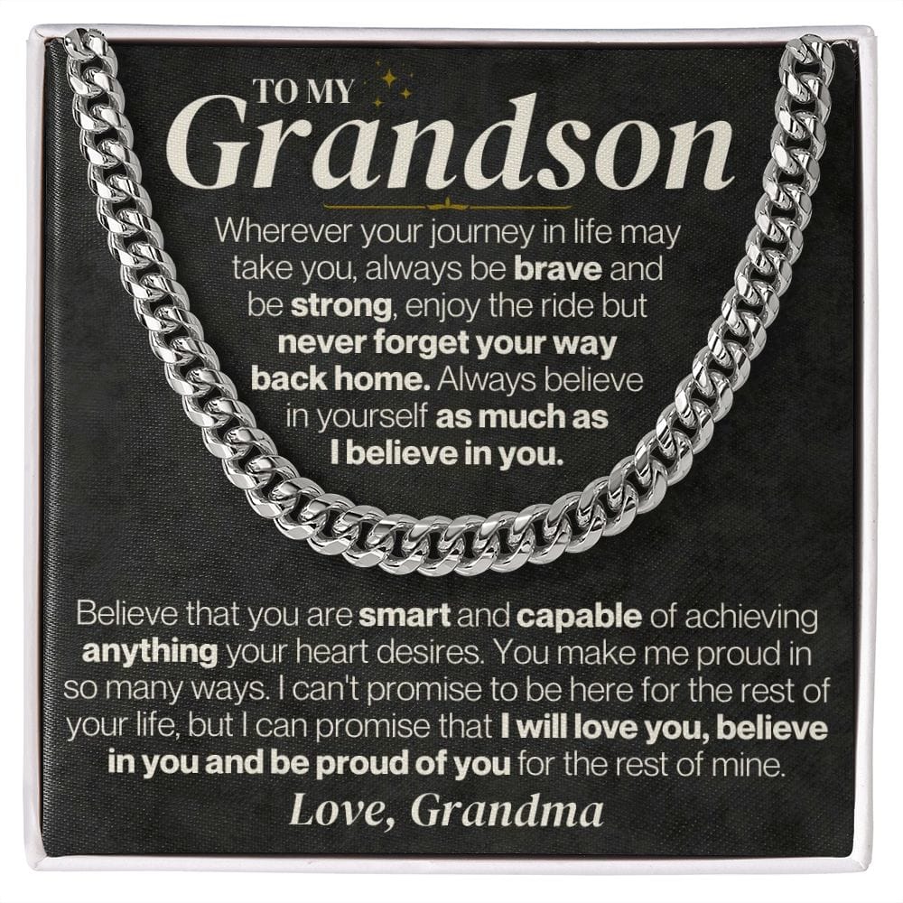 Jewelry To My Grandson - Personalized - Believe In Yourself - Gift Set - SS328V3