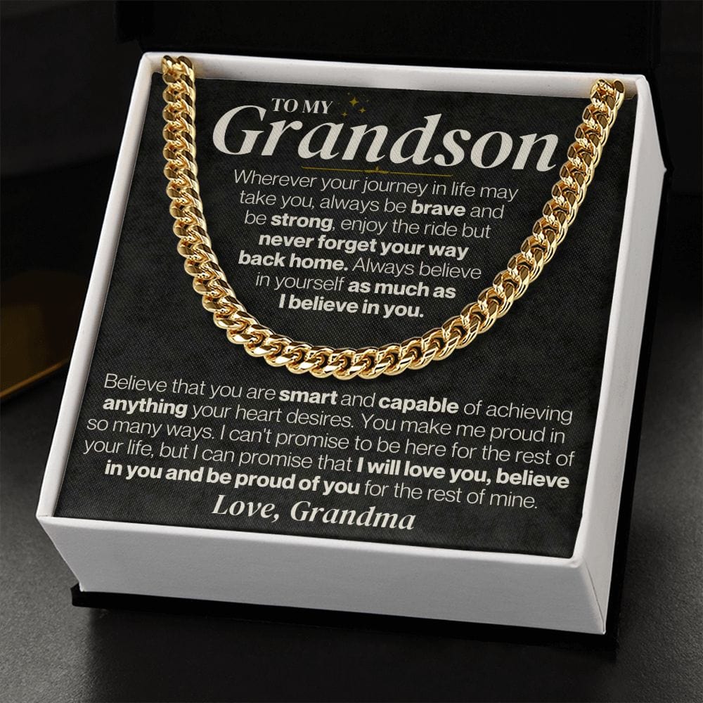 Jewelry To My Grandson - Personalized - Believe In Yourself - Gift Set - SS328V3