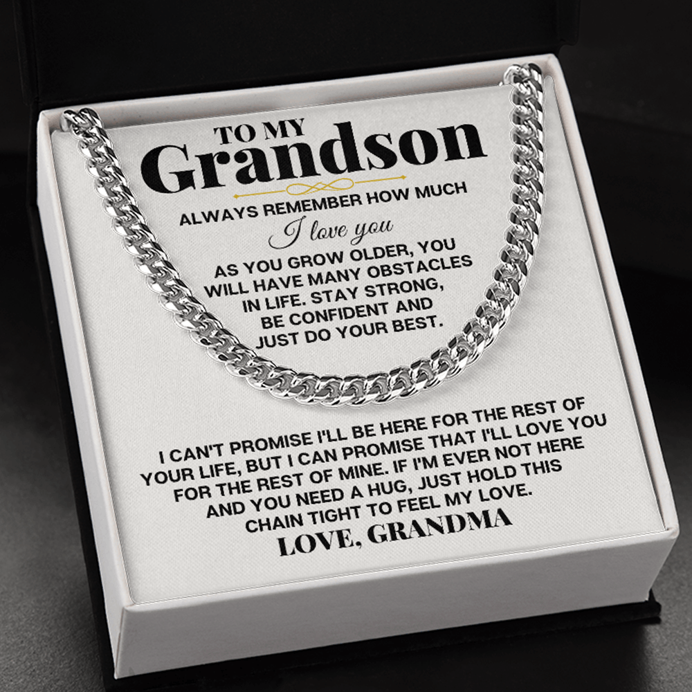 Jewelry To My Grandson - Personalized Special Chain Gift Set - SS258GS