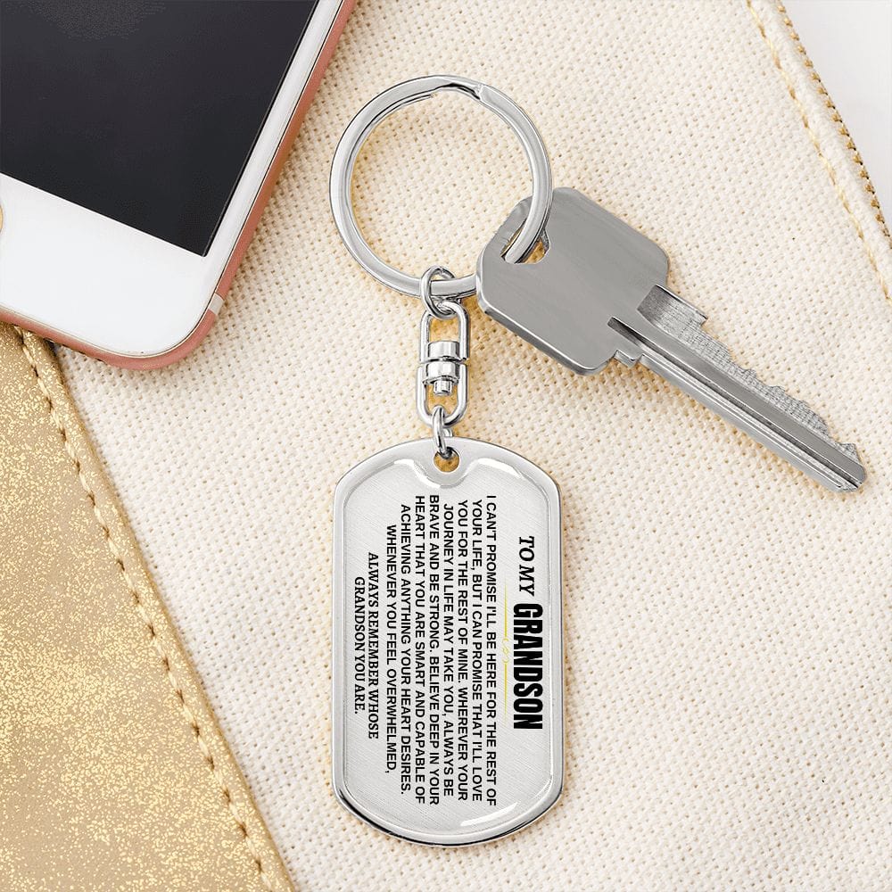 Jewelry To My Grandson | Remember Whose Grandson You Are | Personalized Keychain - SS293V2