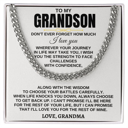 Jewelry To My Grandson - Wherever Your Journey - Personalized Gift Set - SS284