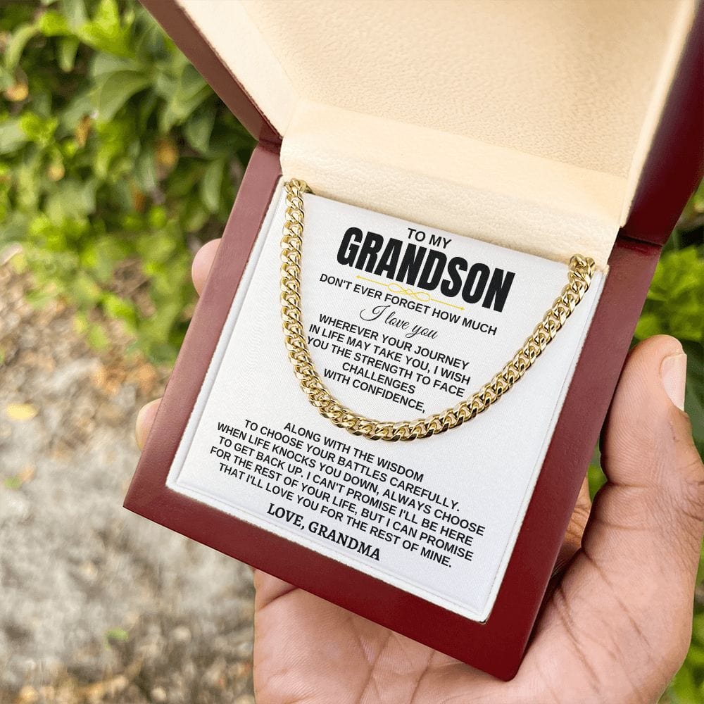Jewelry To My Grandson - Wherever Your Journey - Personalized Gift Set - SS284