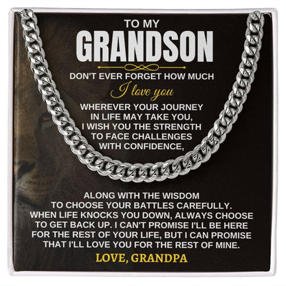 Jewelry To My Grandson - Wherever Your Journey - Personalized Gift Set - SS284V2